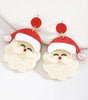 Fiery Red Bright Pearl Decor Cute Father Christmas Earrings Dear-Lover Dropshipping