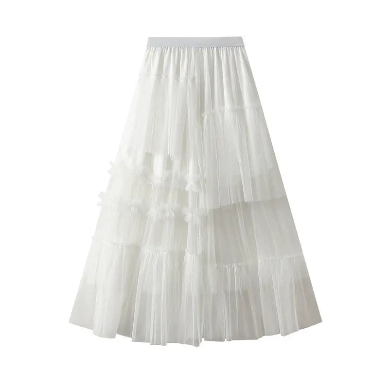 Cake skirt design irregular half skirt dreamy mesh skirt for women eprolo
