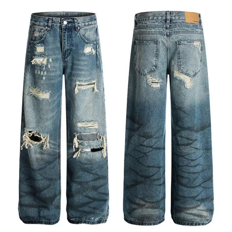 Washed blue ripped jeans for women Markonline