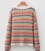 Multicolour Dotty Striped Pattern Knit Drop Shoulder Sweater Dear-Lover Dropshipping
