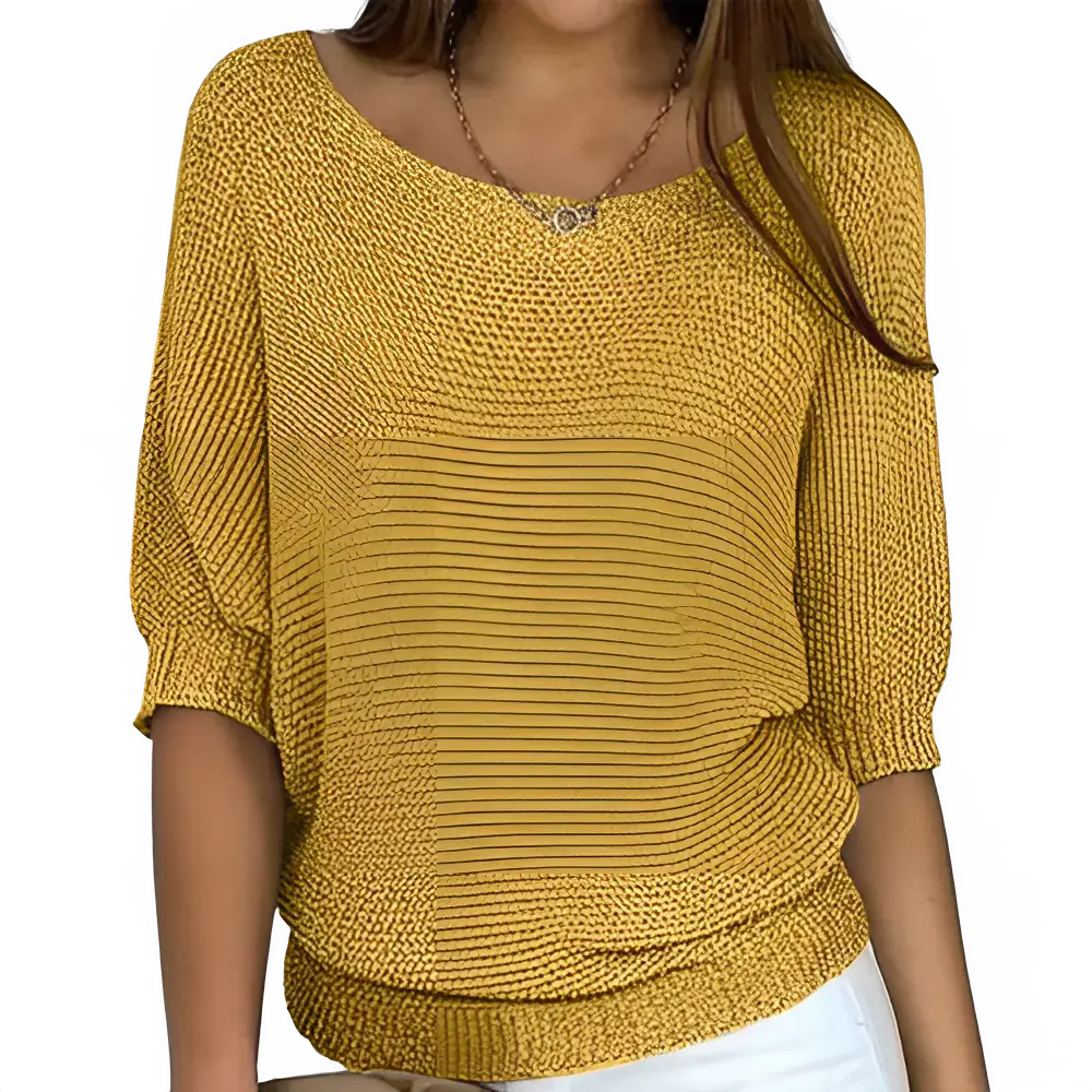 Women's Casual 3/4 Sleeve Knit Pullover Sweater