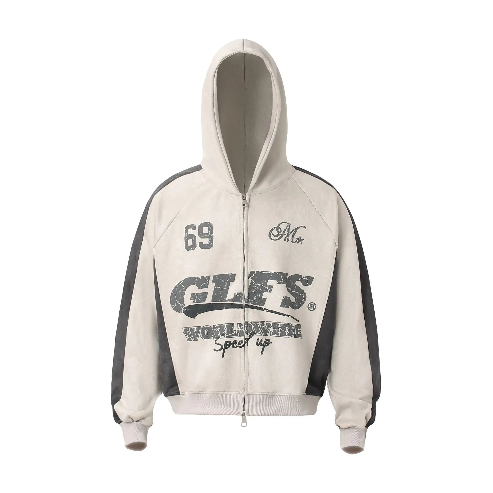 Suede zipper hoodie for men Markonline