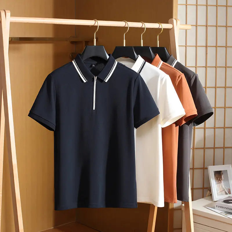 Short Sleeve Polo Shirt Men's Solid Color T-Shirt