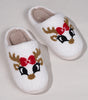 White Christmas Cartoon Pattern Plush Slippers Dear-Lover Dropshipping