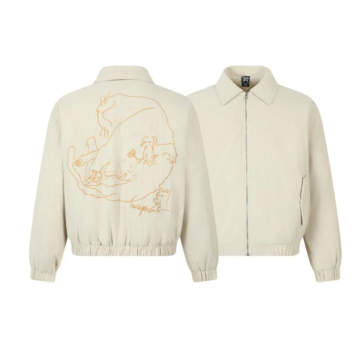 Embroidered corduroy cotton jacket for men eprolo