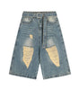 Broken hole casual denim shorts for men and women Markonline