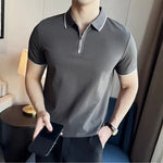 Men's Polo Shirt Short Sleeve Zipper Collar T-Shirt Markonline