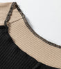 Multicolor Irregular Color Block Seaming Trim Rib Knit Top Markonline