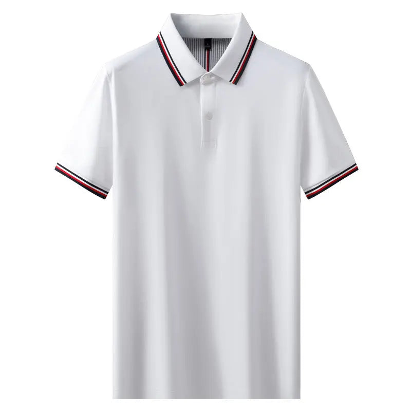 Men's Short Sleeve Polo Shirt with Turn-Down Collar