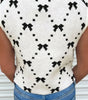 White Bow Pattern Buttoned Side Cropped Sweater Vest Dear-Lover Dropshipping