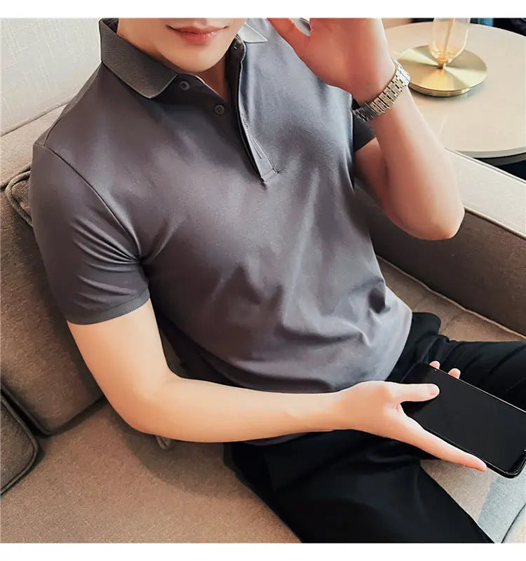 Short Sleeve Polo Shirt Men's Slim Fit T-Shirt Top Markonline