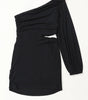 Black Asymmetric One Shoulder Cutout Bodycon Dress Markonline