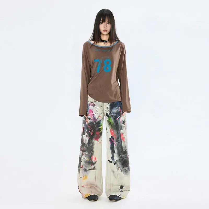 Women's Denim Pants Design Punk  Floor-Length Trousers for Men and Women eprolo