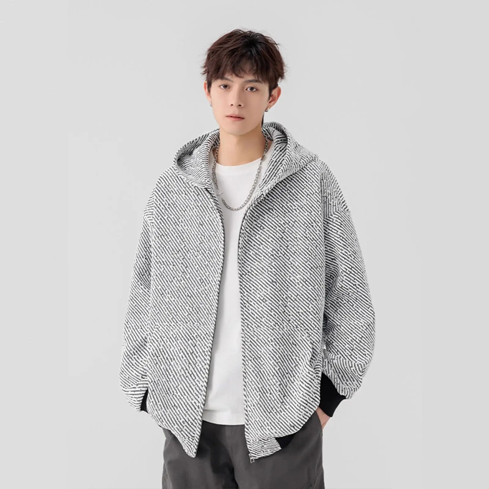 Style Textured Hoodie Jacket for Men and Women, Autumn Vintage Streetwear Couple Hoodie, High-Street Heavyweight Chic Wind Top eprolo