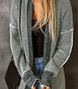 Gray Plaid Knitted Long Open Front Cardigan Dear-Lover Dropshipping