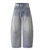 Water washed distressed wide leg jeans for men Markonline