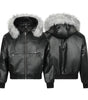 Street Retro Detachable Fur Collar Hooded PU Leather Parka Coat for Men and Women, Loose Oversized Design, Unique Style Winter Jacket Markonline