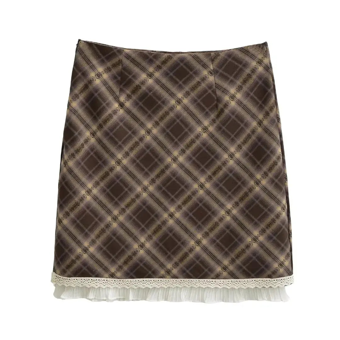 Plaid skirt for women eprolo