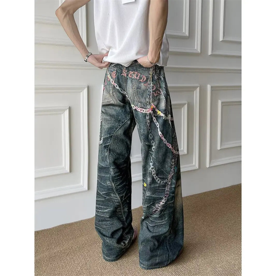 3D digital printed jeans for men in summer Markonline