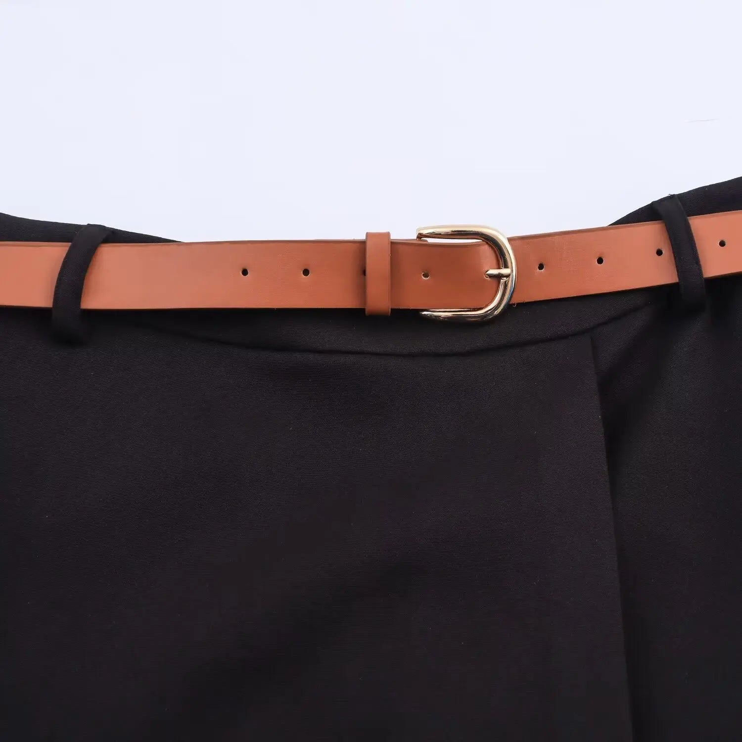 Belt Design Printed Poplin Half Skirt Long Skirt for Women Markonline