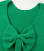 Bright Green Bow Backless Bubble Sleeve Sweater Dear-Lover Dropshipping