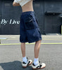 Retro large pocket workwear denim shorts for men Markonline