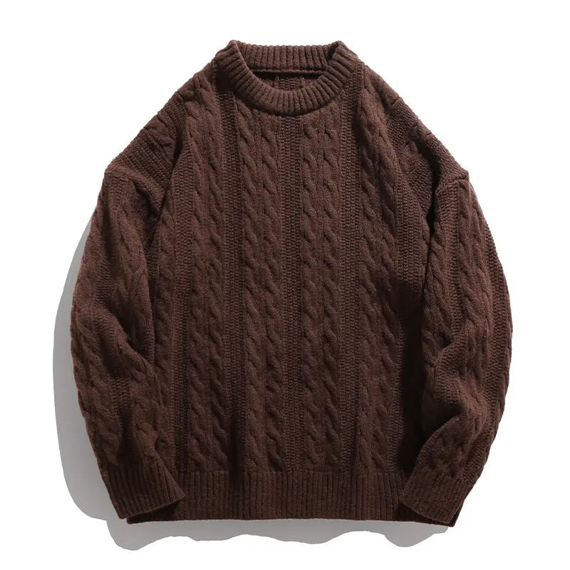 Solid color round neck sweater for men Markonline