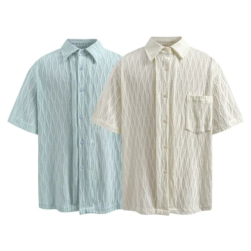 Short Sleeve Shirt Men's New Loose Polo Top with Unique Design Markonline