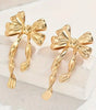 Gold Bow Knot Plated Alloy Stud Earrings Dear-Lover Dropshipping
