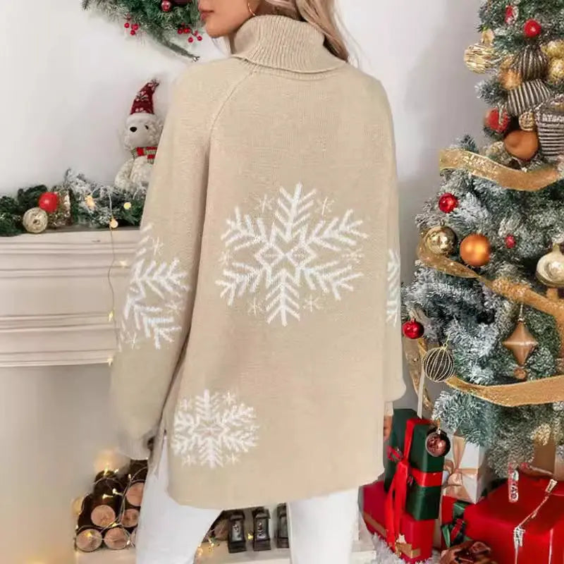 High Collar Christmas Sweaters Women's Clothing Markonline