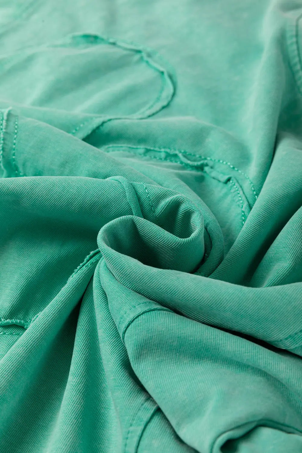 Mint Green Mineral Wash Flower Patchwork Mini T Shirt Dress Markonline