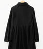 Black Corduroy Half Button Collared Long Sleeve Mini Dress Markonline