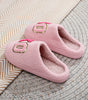 Pink XO XO Glitter Trim Letter Patched Plush House Slippers Markonline