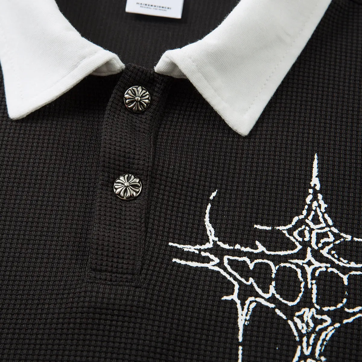 Fake two waffle collar T-shirts with long sleeves for men Markonline