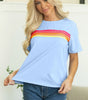 Beau Blue Striped Patch Front Casual Tee Markonline