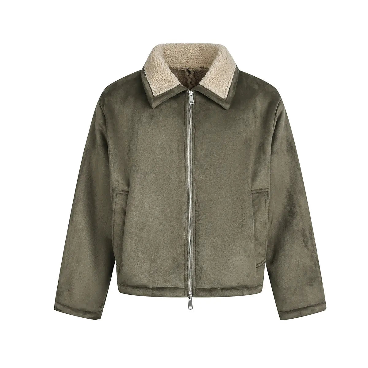 Brown lambhair coat for men