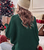 Blackish Green Merry Letter Embroidered High Neck Sweater Dear-Lover Dropshipping