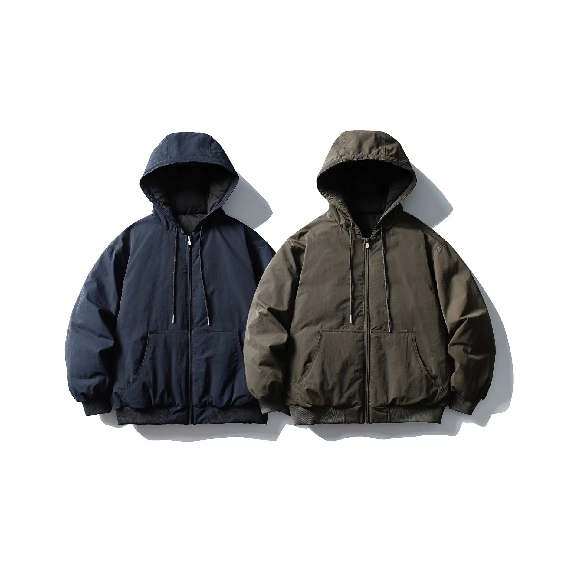 Workwear Down Jacket Men Thick Puffer Coat Hooded White Duck Down Outerwear eprolo