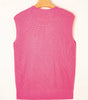 Bright Pink Western Cowboy Embroidery Round Neck Sleeveless Sweater Dear-Lover Dropshipping