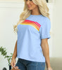 Beau Blue Striped Patch Front Casual Tee Markonline