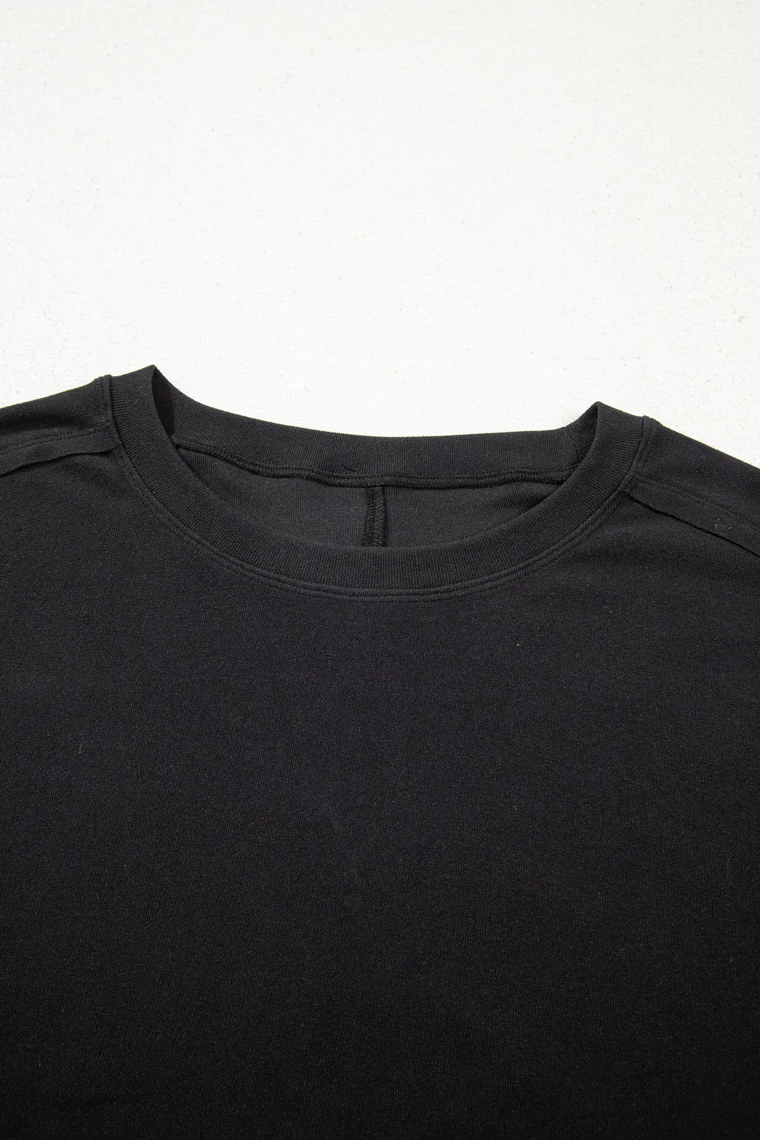 Black Solid Color Bow Textured Patchwork Long Sleeve Tee Dear-Lover Dropshipping