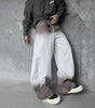 Retro Style Washed Ombre Color Knife-Edge Jeans for Men and Women,  Loose Floor-Length Wide Leg Pants Markonline