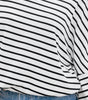 Black Stripe Half Sleeve Scoop Neck Loose Top Markonline