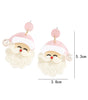 White Bright Pearl Decor Cute Father Christmas Earrings Dear-Lover Dropshipping