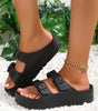Black Double-buckle EVA Slippers Dear-Lover Dropshipping