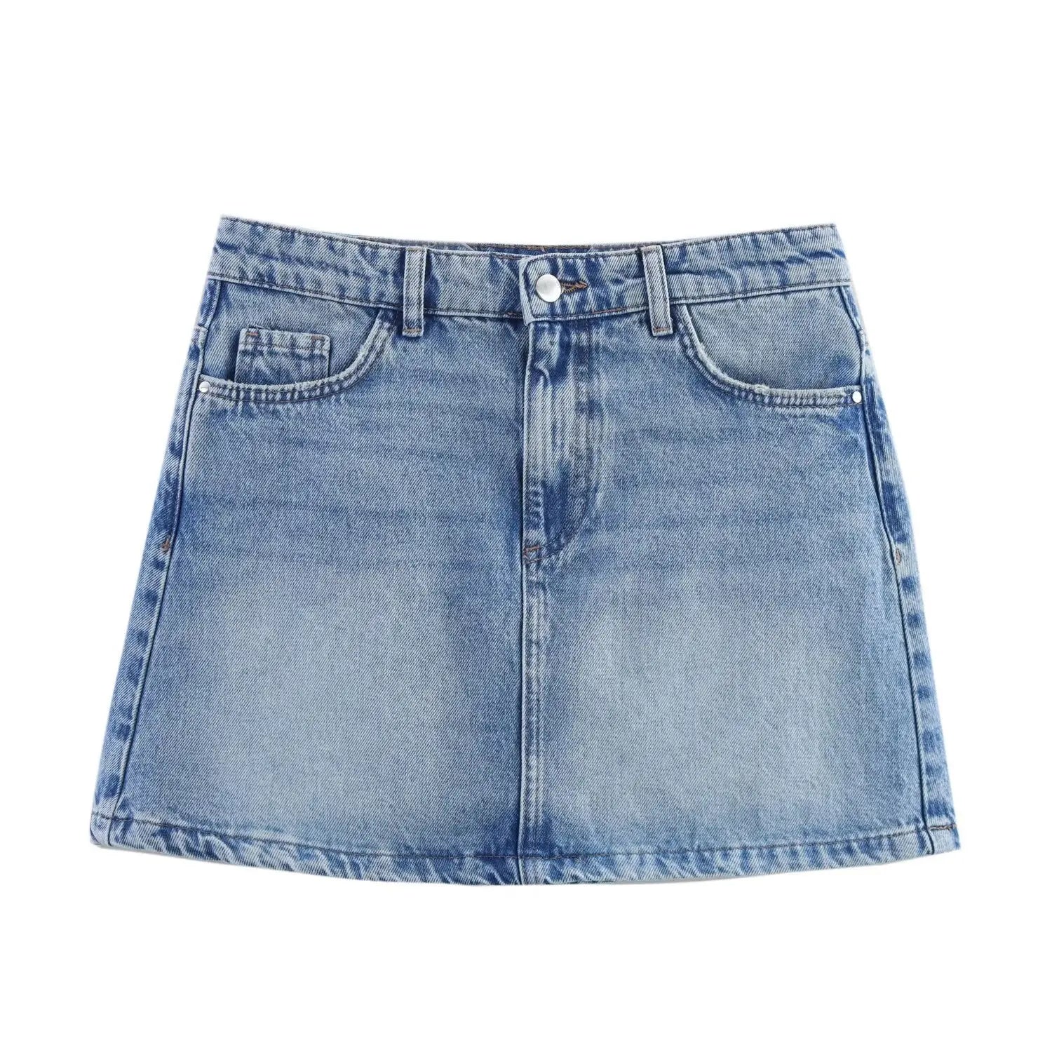 Make vintage denim bag hip skirt mini skirt for women
