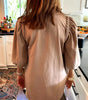Light French Beige Braided Trim Puff Sleeve Dress Markonline