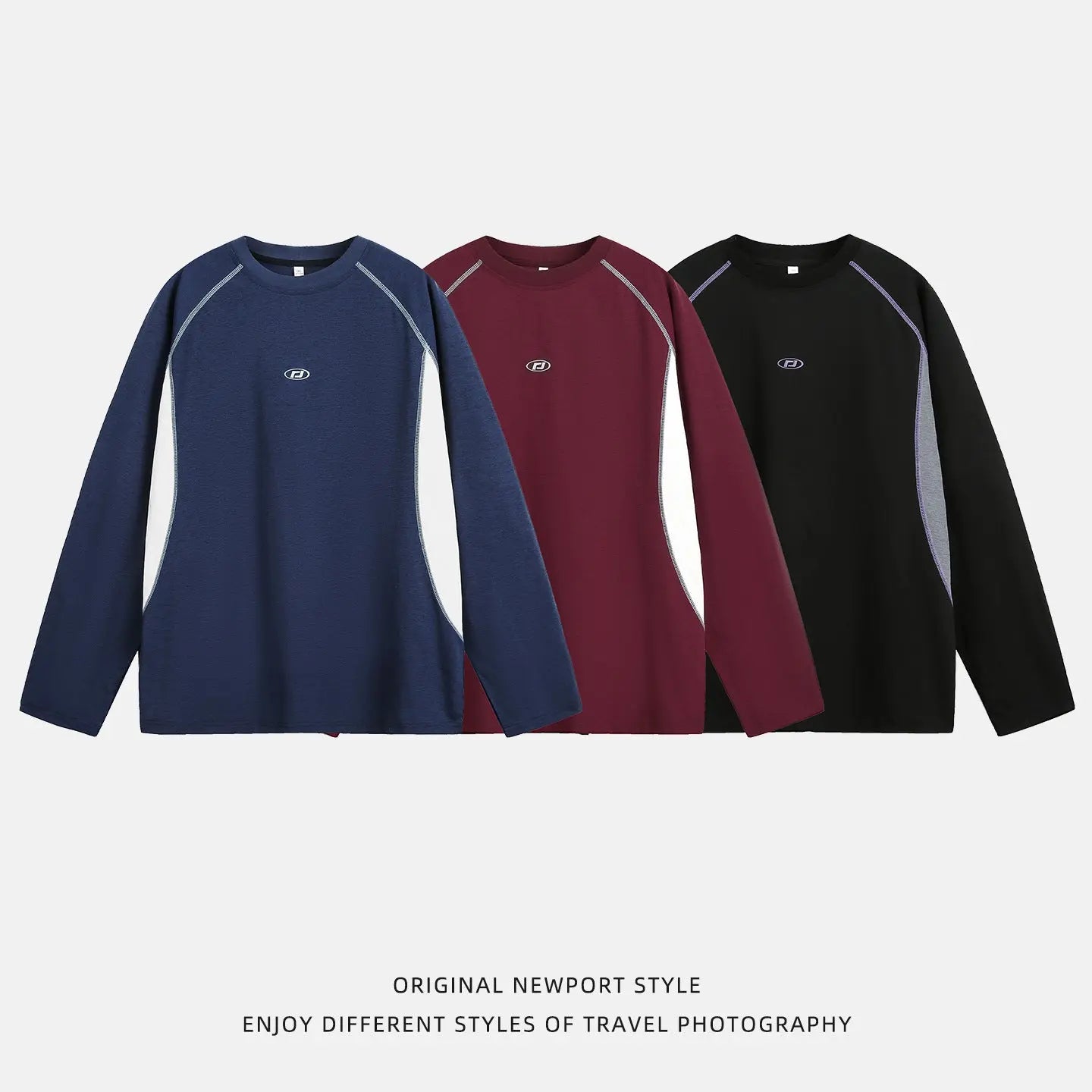 Embroidered loose long sleeved T-shirt for men Markonline