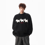 Flocked Dog Pattern Knit Sweater for Men and Women Winter Fashion Brand Loose Warm Knitwear College Style Couple Sweater Markonline