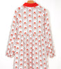 White Father Christmas Contrast Collar Button Front Long Sleeve A-line Mini Dress Markonline